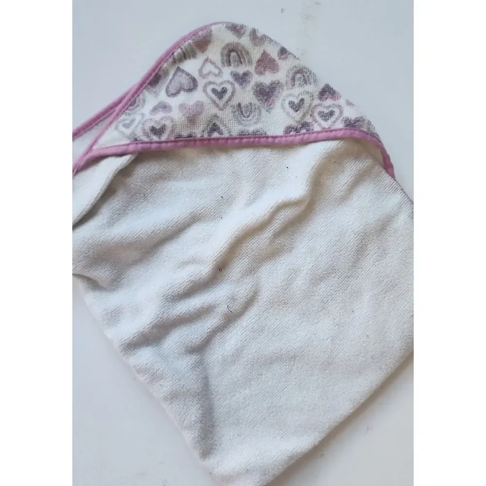 Baby Girl Infant Bath Towl Lot Pink Embroidered Floral Princess Crown Elephant
